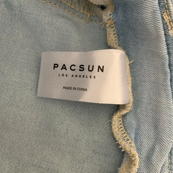 PacSun Belted Panel Light Wash Denim Mini Skirt Size 24 - Picture 9 of 11